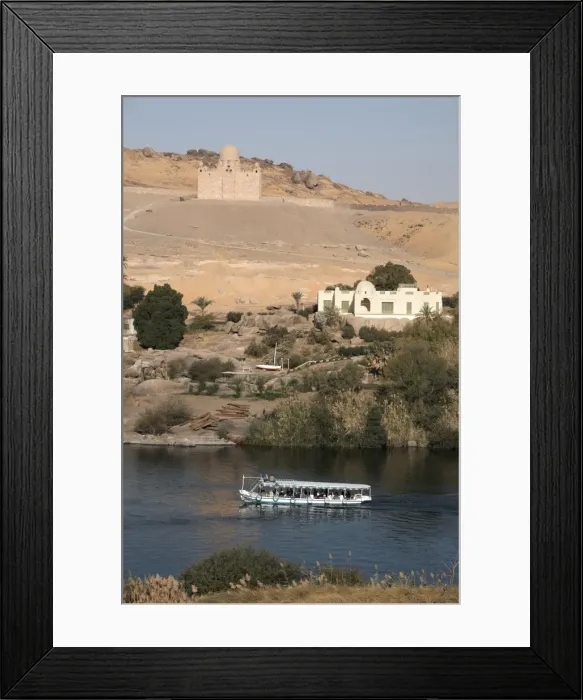 Framed Print : Overlooking the River Nile and the Mausoleum of Aga Khan, Aswan, Egypt Framed Print : Overlooking the River Nile and the Mausoleum of Aga Khan, Aswan, Egypt