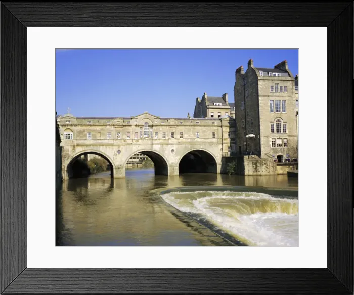 Framed Print : Pulteney Bridge and weir on the River Avon, Bath, Avon, England, UK