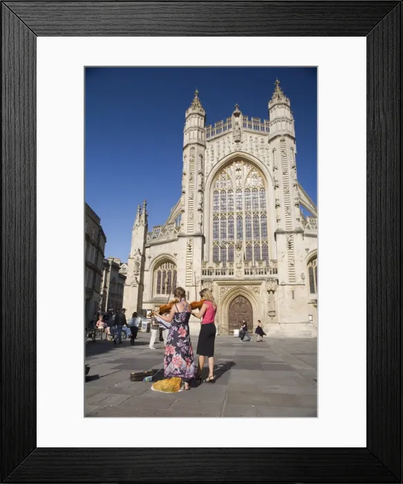 Framed Print : Buskers in front of Bath Abbey, Bath, Avon, England, United Kingdom, Europe Framed Print : Buskers in front of Bath Abbey, Bath, Avon, England, United Kingdom, Europe