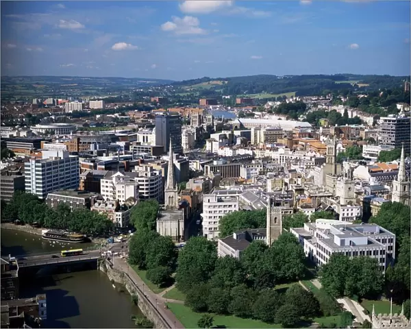 View over centre of city, Bristol, England, Unnited Kingdom, Europe