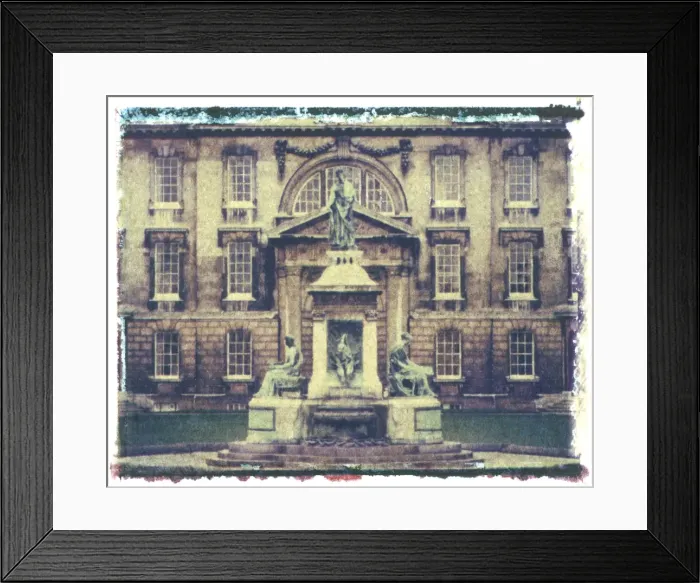 Framed Print : Polaroid Image Transfer of Founders Statue, Kings College, Cambridge Framed Print : Polaroid Image Transfer of Founders Statue, Kings College, Cambridge
