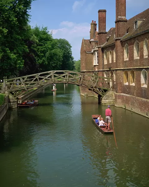 Queens College and Mathematical bridge, Cambridge, Cambridgeshire, England