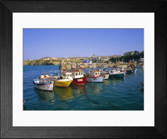 Framed Print : Small boats in the harbour, Newquay, Cornwall, England, UK Framed Print : Small boats in the harbour, Newquay, Cornwall, England, UK
