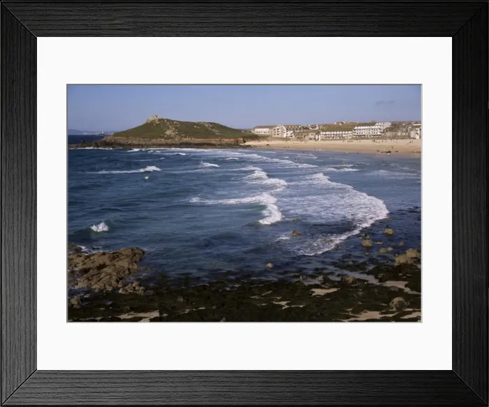 Framed Print : Porthmeor Beach and St. Ives Head, St. Ives, Cornwall, England, United Kingdom, Europe Framed Print : Porthmeor Beach and St. Ives Head, St. Ives, Cornwall, England, United Kingdom, Europe