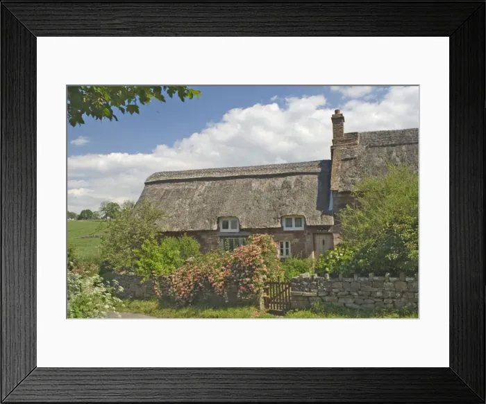 Framed Print : Original stone built and thatched cottage, circa 17th century, Eden Valley Framed Print : Original stone built and thatched cottage, circa 17th century, Eden Valley