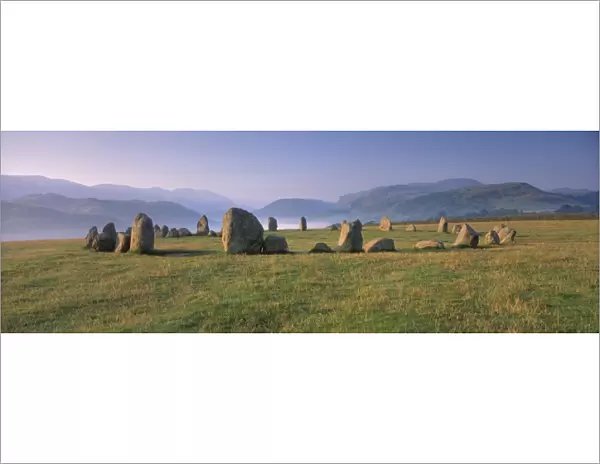 The Neolithic Castlerigg Stone Circle at dawn, near Keswick, Lake District National Park