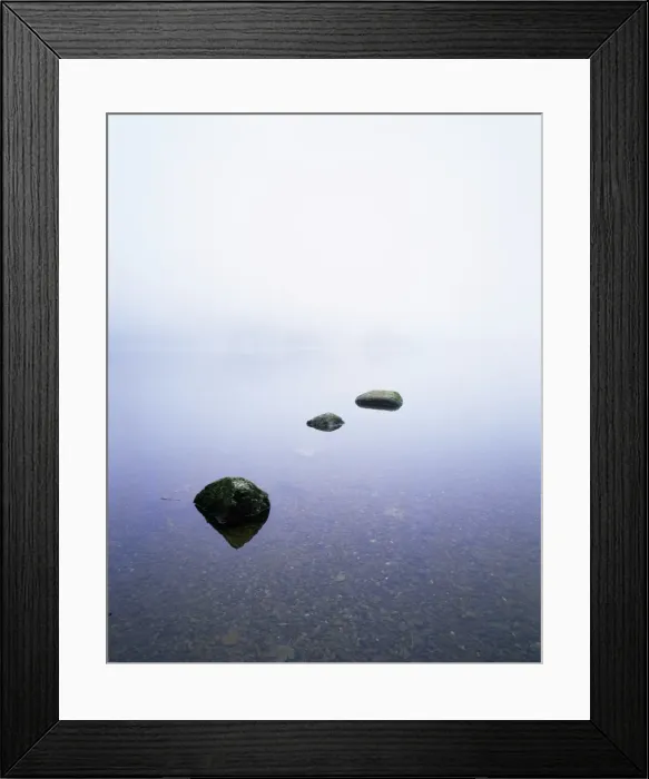 Framed Print : Three stones on the edge of Grasmere, Lake District National Park, Cumbria Framed Print : Three stones on the edge of Grasmere, Lake District National Park, Cumbria