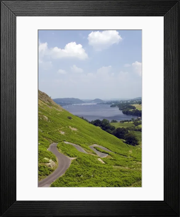 Framed Print : Lake Ullswater from Martindale Road, Lake District National Park, Cumbria Framed Print : Lake Ullswater from Martindale Road, Lake District National Park, Cumbria