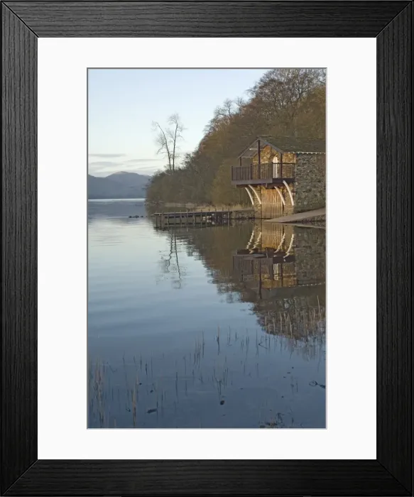 Framed Print : The Boathouse, Lake Ullswater, Lake District National Park, Cumbria, England