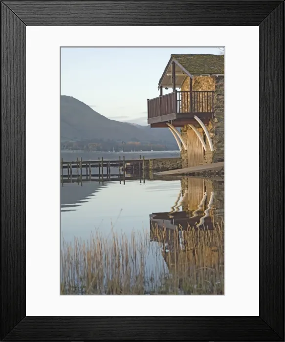 Framed Print : The Boathouse, Lake Ullswater, Lake District National Park, Cumbria, England