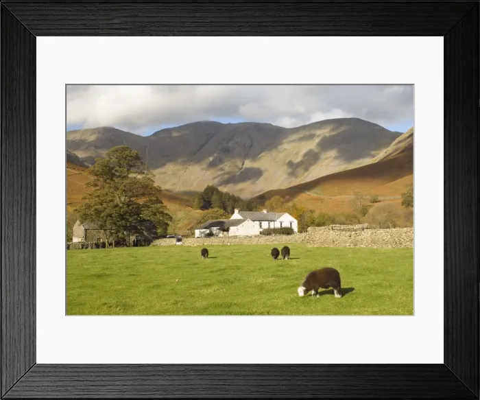 Framed Print : Wasdale Head with Pillar 2927ft behind, Wasdale Valley, Lake District National Park Framed Print : Wasdale Head with Pillar 2927ft behind, Wasdale Valley, Lake District National Park