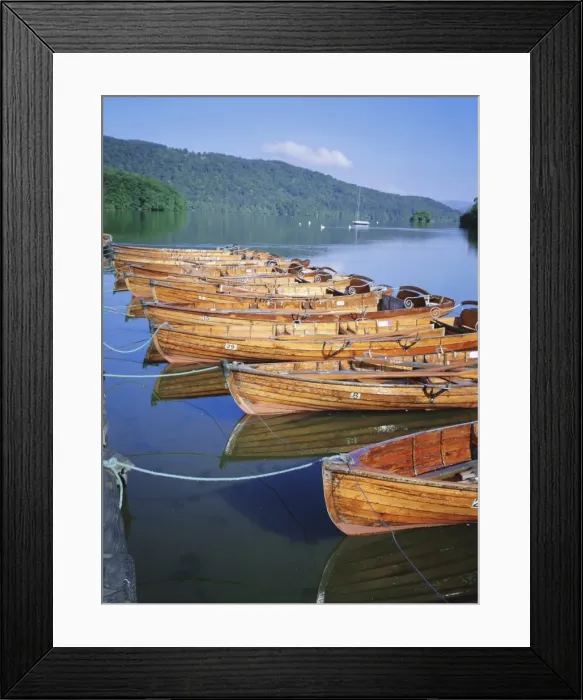 Framed Print : Rowing boats and lake Windermere, Bowness on Windermere, Lake District National Park Framed Print : Rowing boats and lake Windermere, Bowness on Windermere, Lake District National Park