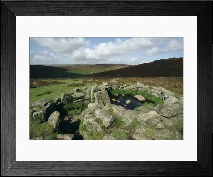 Framed Print : Hut foundations, Grimspound enclosure, Dartmoor, Devon, England, United Kingdom, Europe Framed Print : Hut foundations, Grimspound enclosure, Dartmoor, Devon, England, United Kingdom, Europe