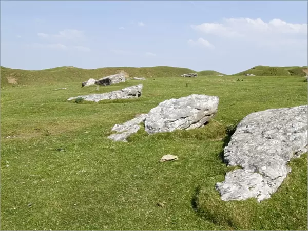 Ancient stone circle dating from around 2500 BC, Arbor Low, Derbyshire