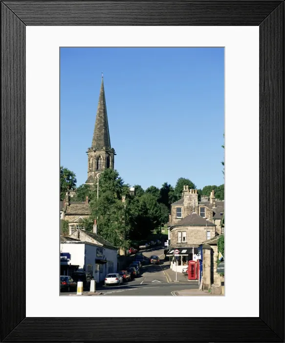 Framed Print : Parish church from town centre, Bakewell, Derbyshire, Peak District National Park Framed Print : Parish church from town centre, Bakewell, Derbyshire, Peak District National Park
