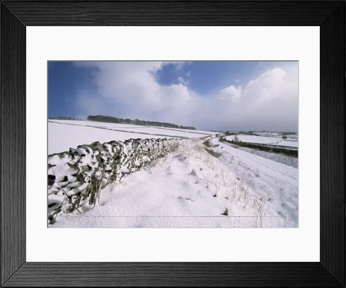 Framed Print : Snow coverd fields and walls, Hartington, Tissington Trail, Derbyshire Framed Print : Snow coverd fields and walls, Hartington, Tissington Trail, Derbyshire