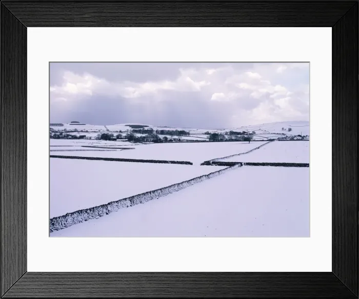 Framed Print : Snow covered fields and walls, Hartington, Tissington Trail, Derbyshire Framed Print : Snow covered fields and walls, Hartington, Tissington Trail, Derbyshire