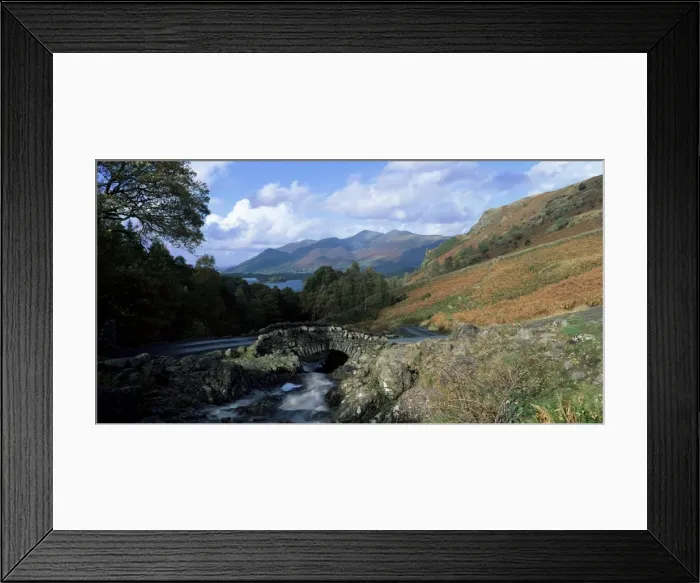 Framed Print : Looking towards Derwent Water and the Skiddaw hills from Ashness Bridge Framed Print : Looking towards Derwent Water and the Skiddaw hills from Ashness Bridge