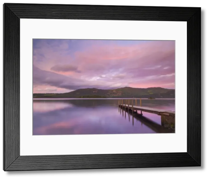 Framed Print : Sunset, Hawes End landing stage jetty, Derwent Water, Lake District, Cumbria Framed Print : Sunset, Hawes End landing stage jetty, Derwent Water, Lake District, Cumbria