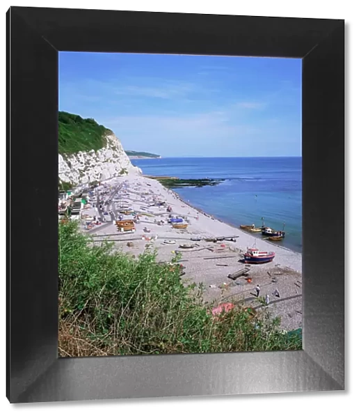Beach and cliffs, Beer, Devon, England, United Kingdom, Europe