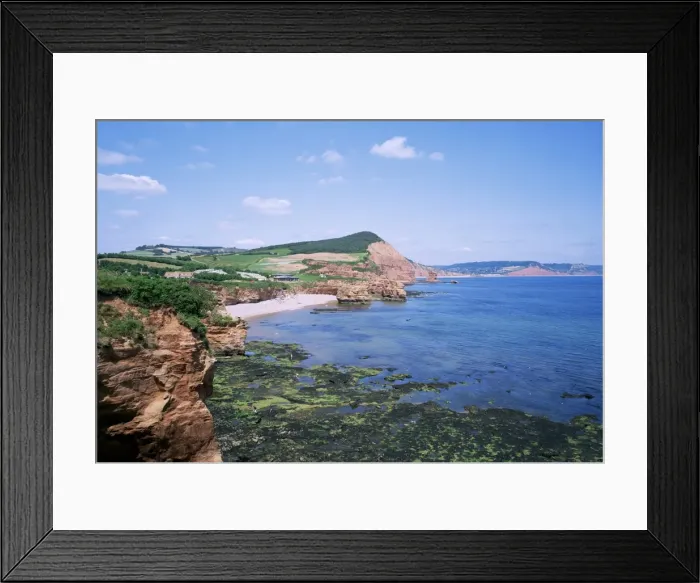 Framed Print : Sandstone stacks and cliffs, Ladram Bay, Devon, England, United Kingdom, Europe Framed Print : Sandstone stacks and cliffs, Ladram Bay, Devon, England, United Kingdom, Europe