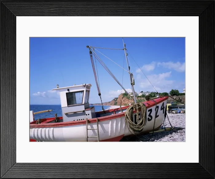 Framed Print : Fishing boat, Budleigh Salterton, Devon, England, United Kingdom, Europe Framed Print : Fishing boat, Budleigh Salterton, Devon, England, United Kingdom, Europe