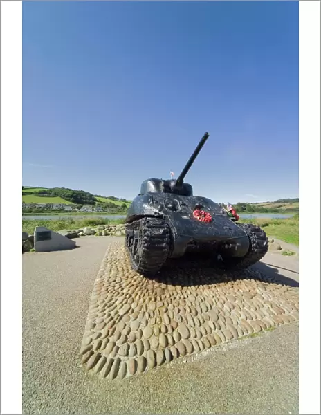 Tank commemorating D-Day rehearsals, Slapton Sands, Slapton Ley, South Hams