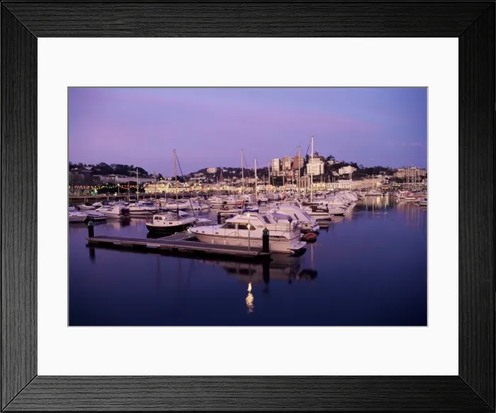 Framed Print : Harbour at dusk, Torquay, Devon, England, United Kingdom, Europe Framed Print : Harbour at dusk, Torquay, Devon, England, United Kingdom, Europe