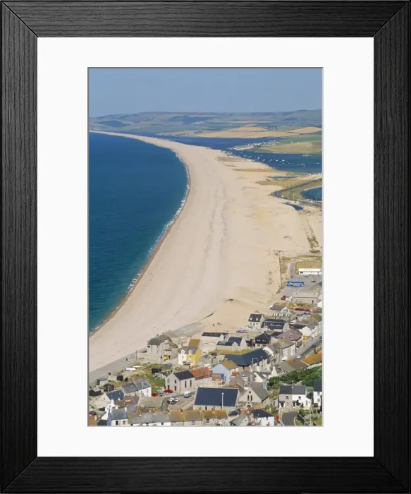 Framed Print : View of Chesil Beach from Portland, Dorset, England, United Kingdom, Europe Framed Print : View of Chesil Beach from Portland, Dorset, England, United Kingdom, Europe