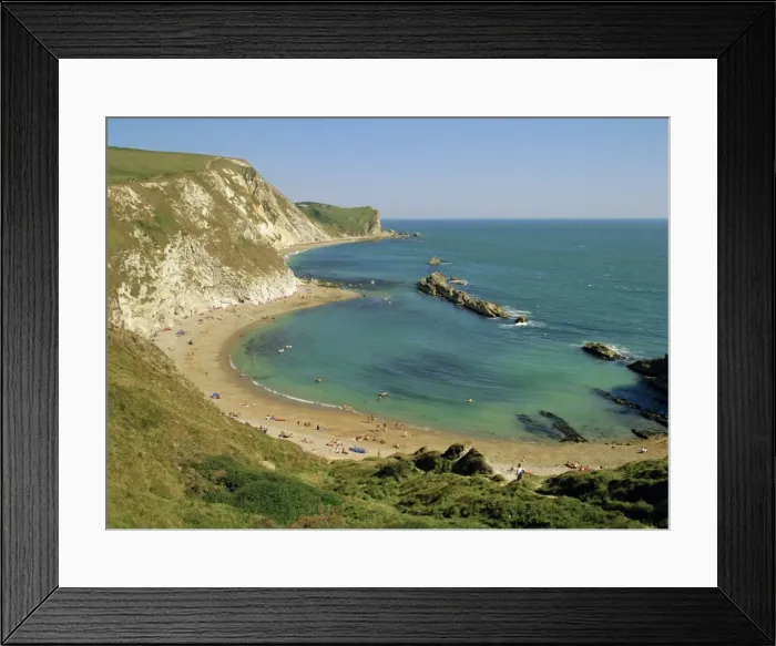 Framed Print : St. Oswalds Bay on the coast, Dorset, England, UK, Europe