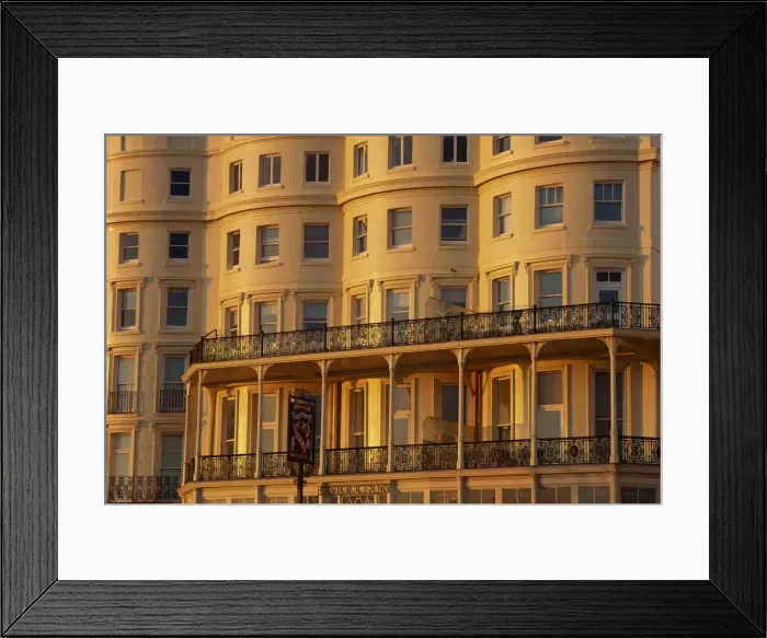 Framed Print : Seafront facade bathed in dusk light, Brighton, Sussex, England, United Kingdom, Europe Framed Print : Seafront facade bathed in dusk light, Brighton, Sussex, England, United Kingdom, Europe