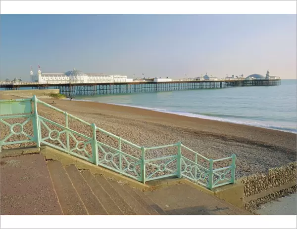 Beach and Palace pier, Brighton, East Sussex, England, UK, Europe