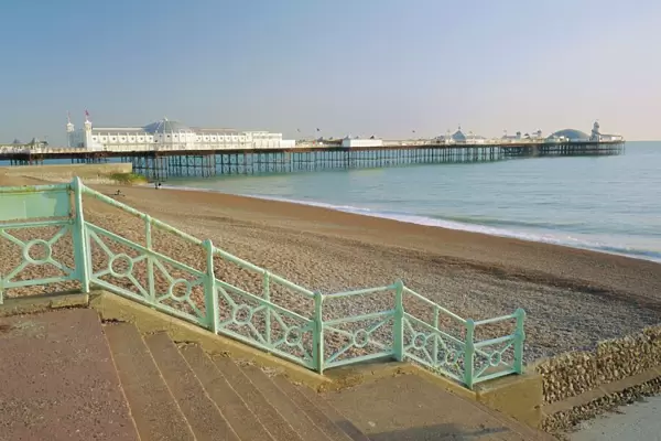 Beach and Palace pier, Brighton, East Sussex, England, UK, Europe