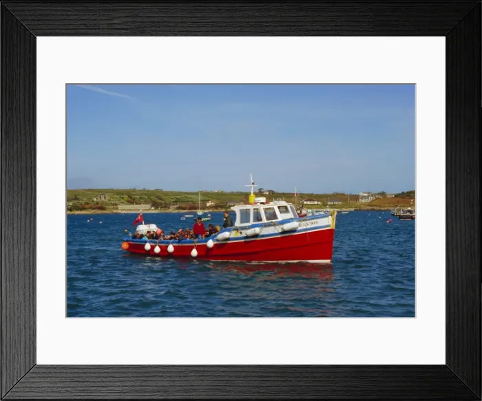 Framed Print : Tourists on boat, Scilly Isles, UK, Europe Framed Print : Tourists on boat, Scilly Isles, UK, Europe