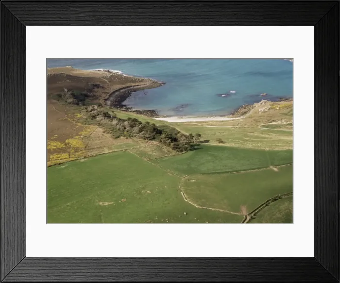 Framed Print : Aerial view of coast, Tresco, Isles of Scilly, United Kingdom, Europe Framed Print : Aerial view of coast, Tresco, Isles of Scilly, United Kingdom, Europe