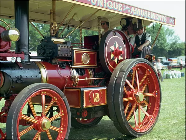 Close-up of a fairground engine, England, United Kingdom, Europe