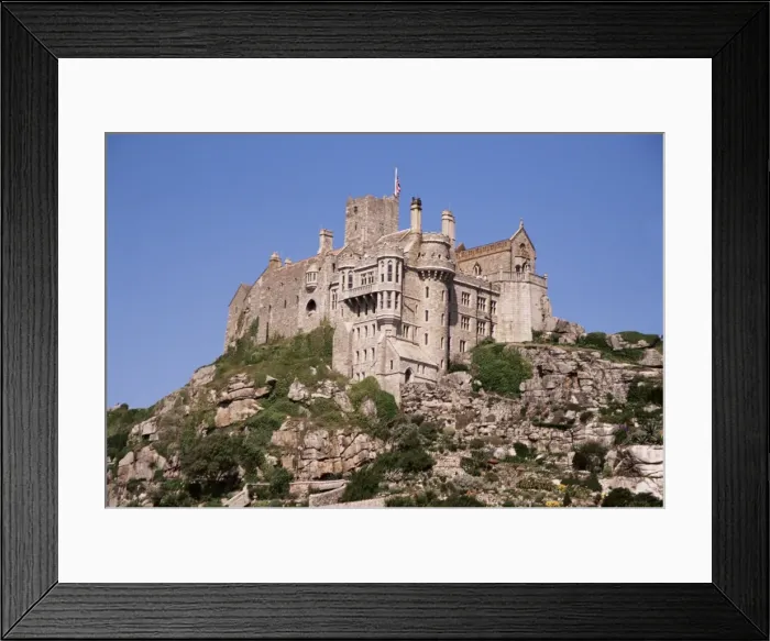 Framed Print : Castle dating from the 14th century, St. Michaels Mount, Cornwall Framed Print : Castle dating from the 14th century, St. Michaels Mount, Cornwall