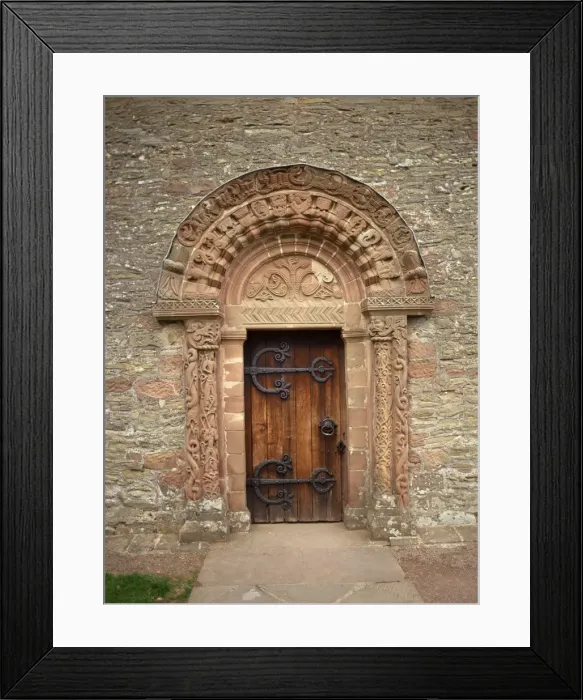 Framed Print : Doorway detail from Kilpeck Church dating from the late 12th century, Hereford Worcester Framed Print : Doorway detail from Kilpeck Church dating from the late 12th century, Hereford Worcester
