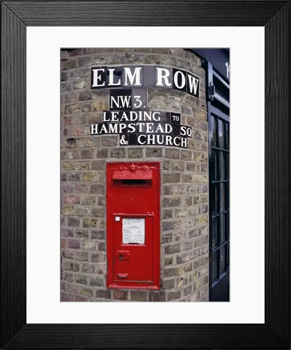 Framed Print : Tiled street name and postbox, Hampstead, London, England, United Kingdom, Europe Framed Print : Tiled street name and postbox, Hampstead, London, England, United Kingdom, Europe