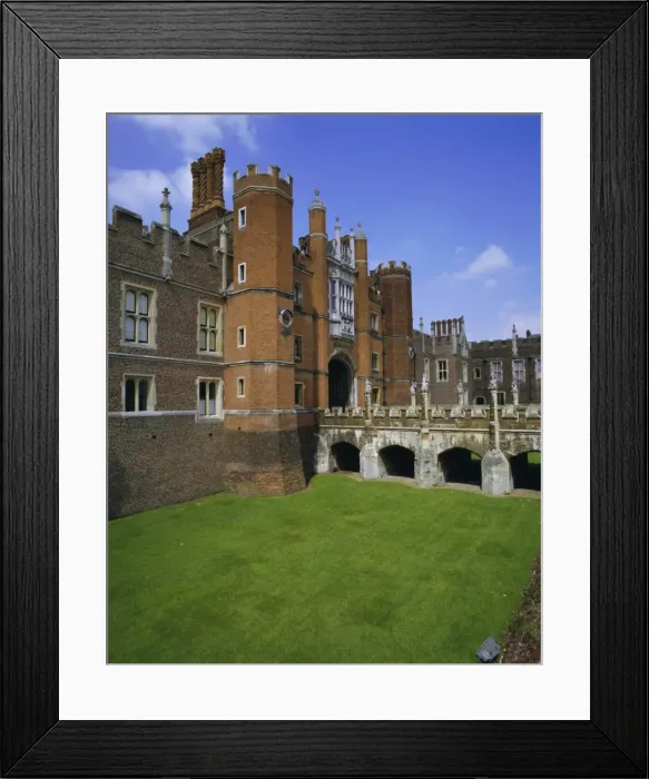 Framed Print : Bridge over moat to entrance gate, Hampton Court Palace, London, England, UK, Europe Framed Print : Bridge over moat to entrance gate, Hampton Court Palace, London, England, UK, Europe