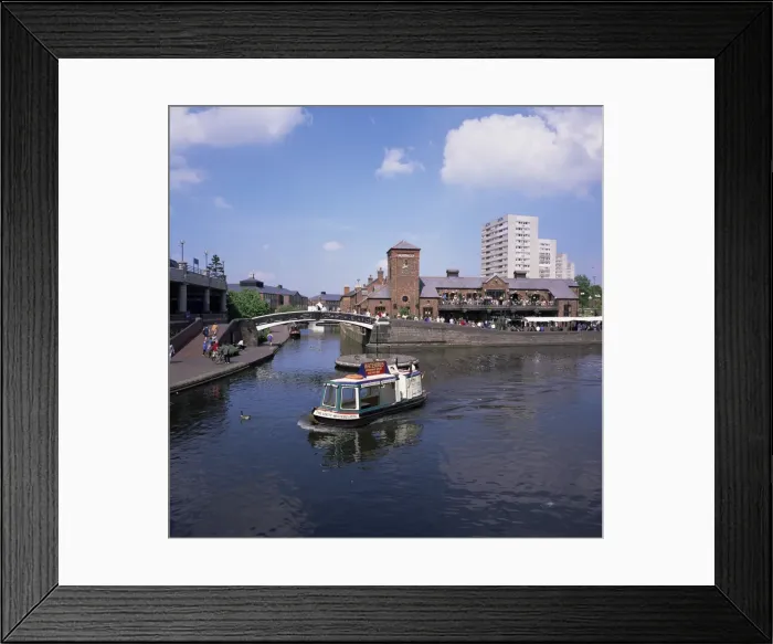 Framed Print : Deep Cutting Junction canal crossroads with Malt House and waterbus, Birmingham Framed Print : Deep Cutting Junction canal crossroads with Malt House and waterbus, Birmingham