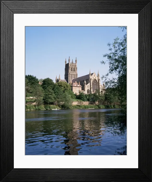 Framed Print : Worcester Cathedral and the River Severn, Worcester, Hereford and Worcester Framed Print : Worcester Cathedral and the River Severn, Worcester, Hereford and Worcester
