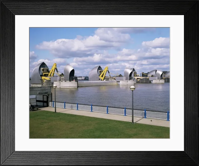 Framed Print : Thames Barrier floodgates, Woolwich, London, England, United Kingdom, Europe Framed Print : Thames Barrier floodgates, Woolwich, London, England, United Kingdom, Europe