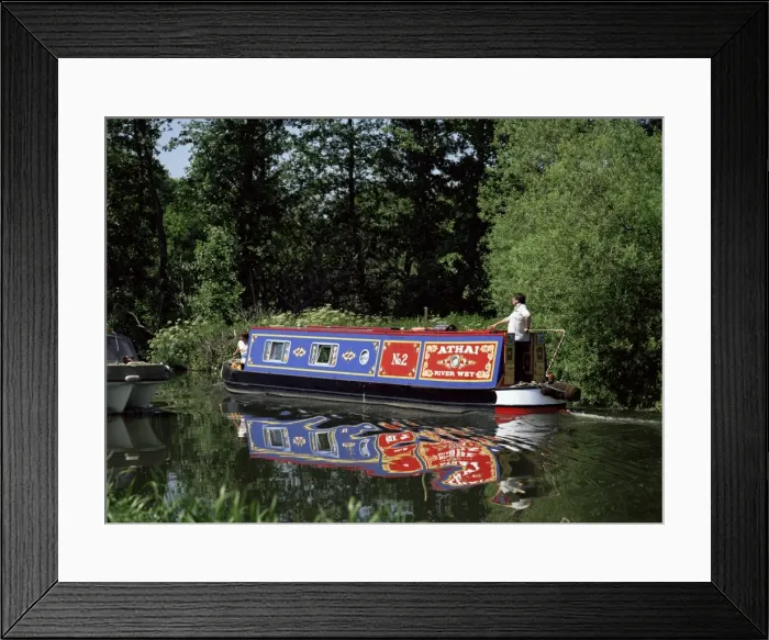 Framed Print : Spring afternoon on the River Wey Navigation, near Pyrford, Surrey, England Framed Print : Spring afternoon on the River Wey Navigation, near Pyrford, Surrey, England