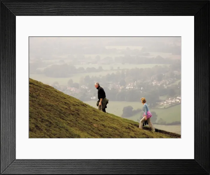 Framed Print : Couple walking, British Camp, Hereford Beacon, Malvern Hills, Herefordshire Framed Print : Couple walking, British Camp, Hereford Beacon, Malvern Hills, Herefordshire