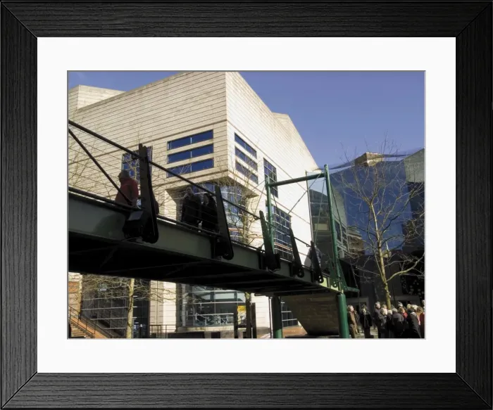 Framed Print : International Convention and Conference Centre footbridge over the Birmingham Main Line canal Framed Print : International Convention and Conference Centre footbridge over the Birmingham Main Line canal