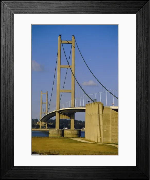 Framed Print : The Humber Bridge, the worlds longest suspension bridge, from the south Framed Print : The Humber Bridge, the worlds longest suspension bridge, from the south