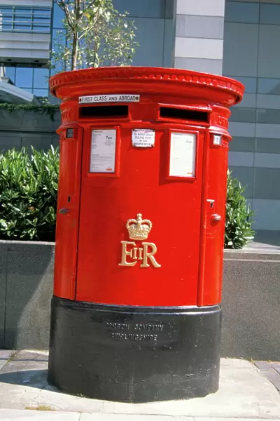 Red post box, London, England, United Kingdom, Europe
