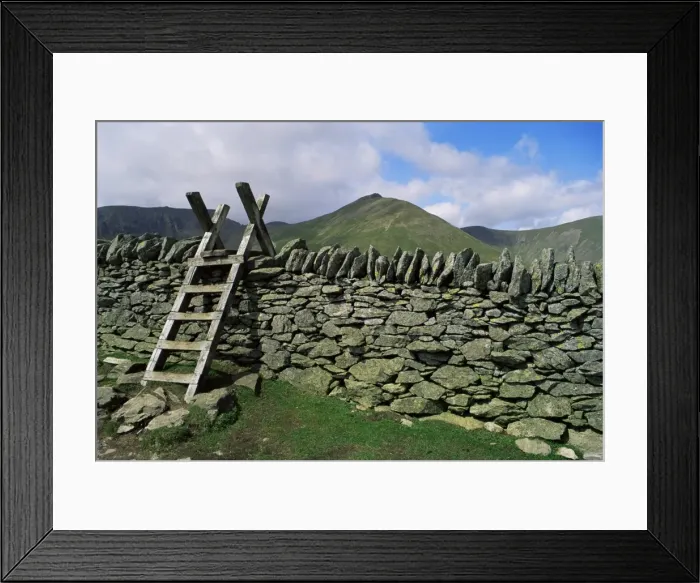 Framed Print : Ladder stile over dry stone wall, Cumbria, England, United Kingdom, Europe Framed Print : Ladder stile over dry stone wall, Cumbria, England, United Kingdom, Europe