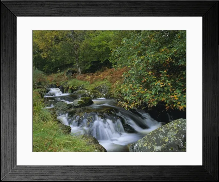 Framed Print : Barrow Beck and autumnal woodland near Ashness Bridge, Borrowdale, Lake District National Park Framed Print : Barrow Beck and autumnal woodland near Ashness Bridge, Borrowdale, Lake District National Park